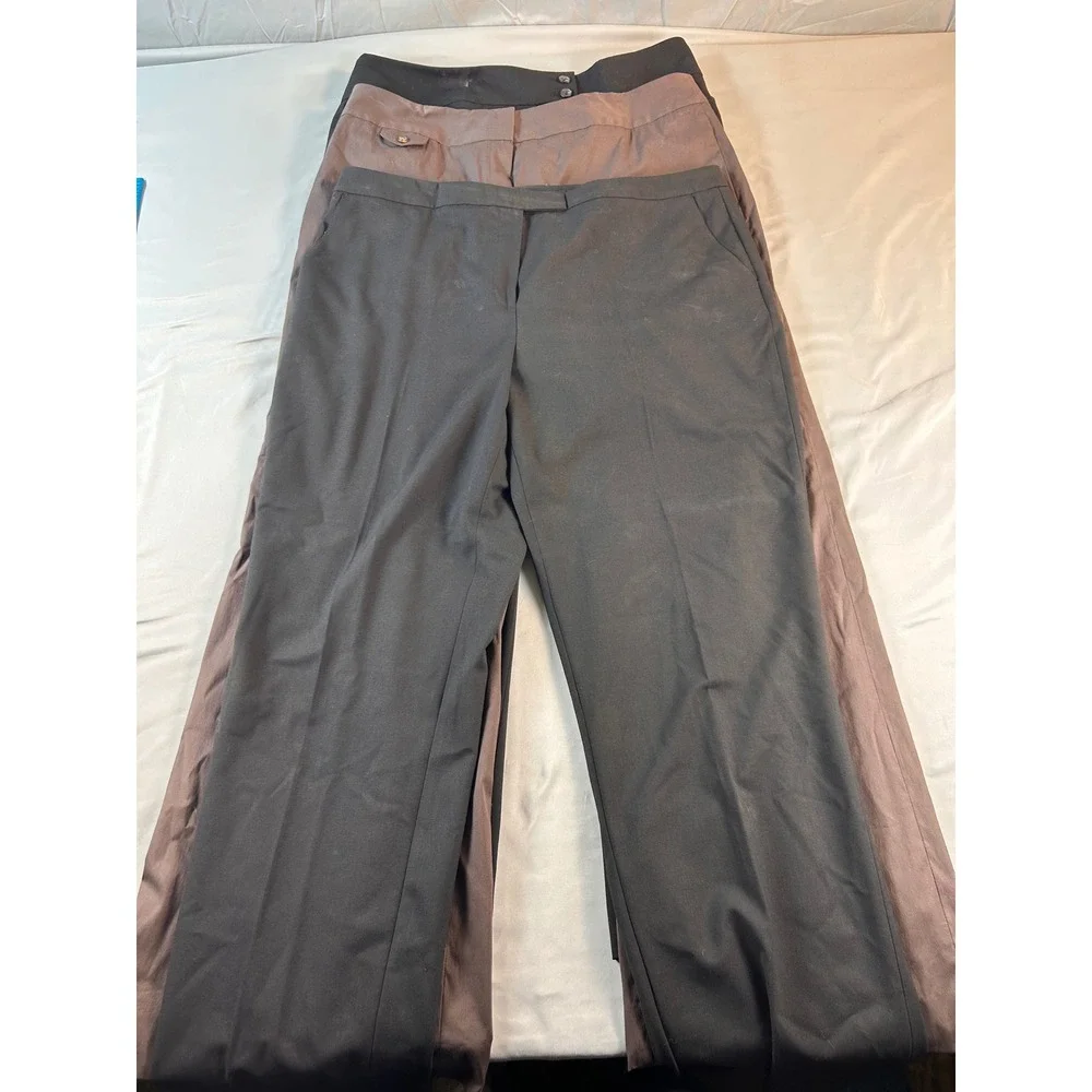 Jones New‎ York Collection Lot of 3 Stretch Dress Pants Black Brown Size 14
